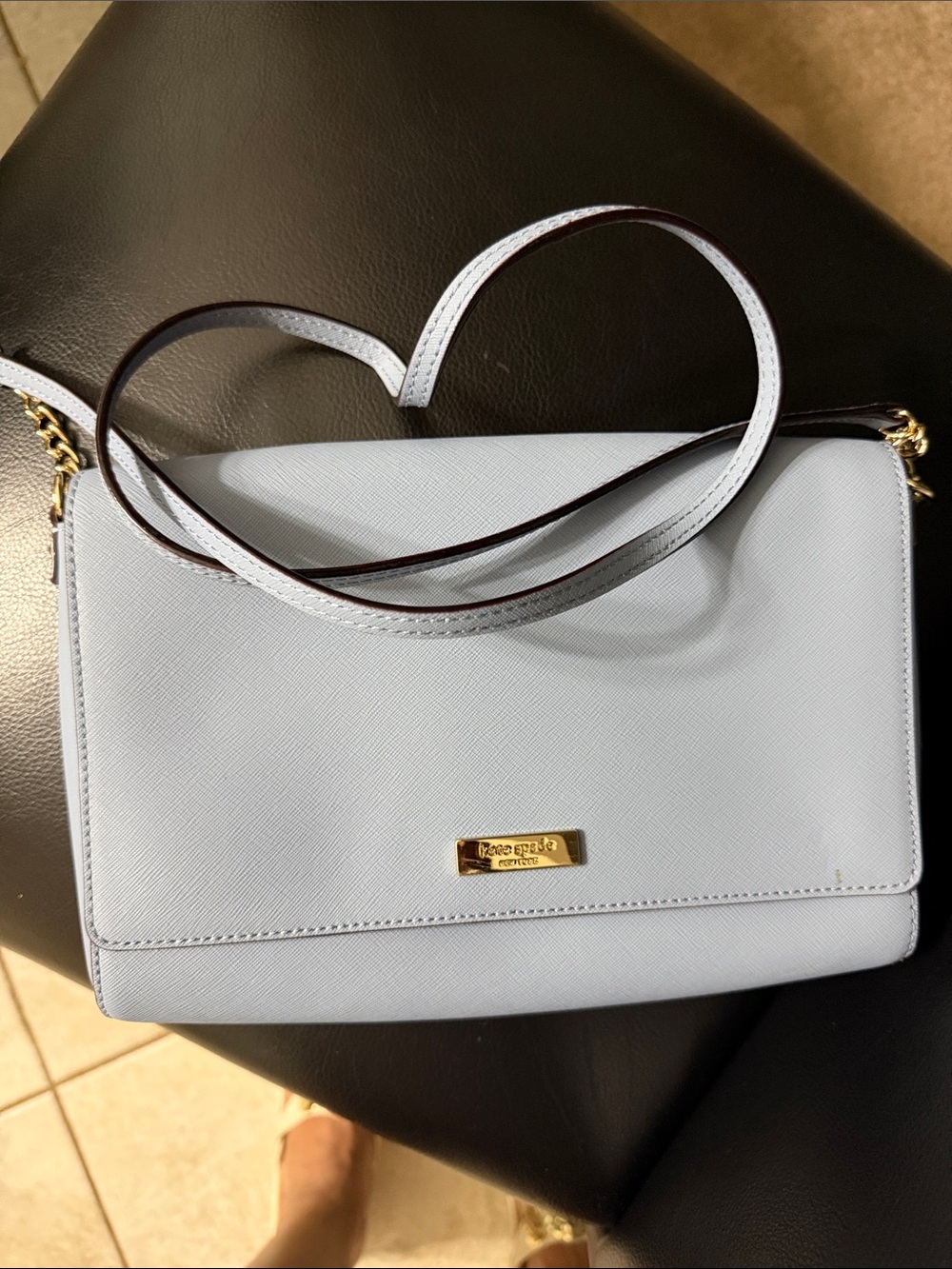 kate spade Pale Blue Crossbody Bag with silver Hardware